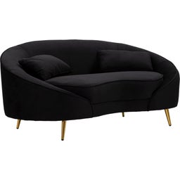 Mauro Ferretti 2-Sitzer-Sofa Oslo mit Kissen, Schwarz - 1 Stk