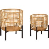 Mauro Ferretti Rattan Flower Pot Holder Set
