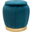 Mauro Ferretti Pouf mit Stauraum Paris Türkis / Gold - 1 Stk