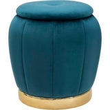 Mauro Ferretti Pouf mit Stauraum Paris T&uuml;rkis / Gold