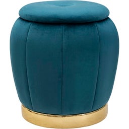 Mauro Ferretti Pouf mit Stauraum Paris Türkis / Gold - 1 Stk