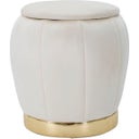 Mauro Ferretti Pouf mit Stauraum Paris Creme / Gold - 1 Stk