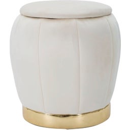 Mauro Ferretti Pouf mit Stauraum Paris Creme / Gold - 1 Stk