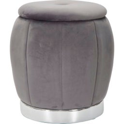 Pouf con Contenitore Paris, Grigio / Argento - 1 pz.
