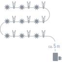 Ghirlanda con 9 Stelle a 9 Punte con Trasformatore e Timer Ø 11 cm