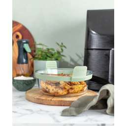 Lékué Runder Glaskorb für Heißluftfritteuse