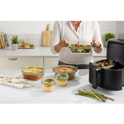 Lékué Runder Glaskorb für Heißluftfritteuse