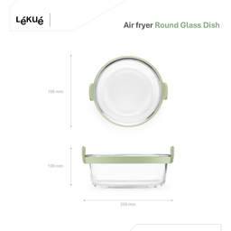 Lékué Runder Glaskorb für Heißluftfritteuse