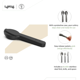 Lékué Besteck mit Etui To Go