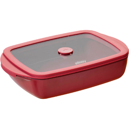 Bandeja Rectangular de Vidrio con Tapa de Vidrio y Silicona, 0,8 L - 