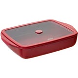 Rectangular Glass Casserole Dish with Glass Silicone Lid, 1.6 L