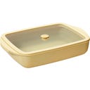 Bandeja Rectangular de Vidrio con Tapa de Vidrio y Silicona, 1,6 L - Vainilla