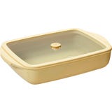 Bandeja Rectangular de Vidrio con Tapa de Vidrio y Silicona, 1,6 L