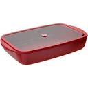 Plat Rectangulaire en Verre avec Couvercle en Verre et Silicone, 3,6 L - Cerise