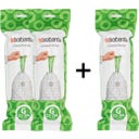 Brabantia Sacs Poubelle PerfectFit - En Rouleau - 2 +1 / 23-30L (G) - 20 pièces