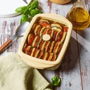 Pravokotna steklena posoda za peko s pokrovom iz stekla in silikona, 0,8 l - vanilija