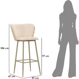 Mauro Ferretti Barhocker Alaska -B- Creme Set - 1 Set
