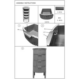 Mauro Ferretti Ablagetisch mit Schubladen Göteborg - 1 Stk