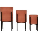 Pots de Fleurs Milly sur Supports, 3 Pièces - 1 kit