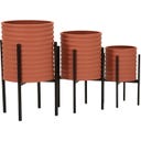 Pots de Fleurs Milly sur Supports, 3 Pièces - 1 kit