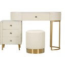 Sharon Dressing Table Combo with Stool, White - 1 item