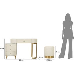 Schminktisch Kombination Sharon White mit Hocker - 1 Stk