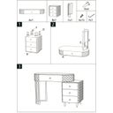 Schminktisch Kombination Sharon White mit Hocker - 1 Stk