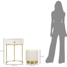 Mauro Ferretti Schminktisch mit Hocker Sharon - 1 Stk