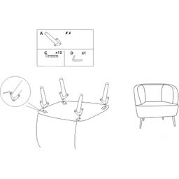 Mauro Ferretti Sessel senffarben mit Kissen - 1 Stk