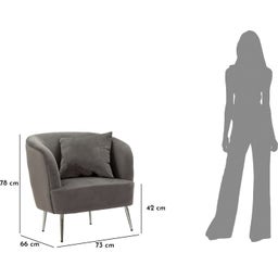 Mauro Ferretti Sessel silberfarben mit Kissen - 1 Stk