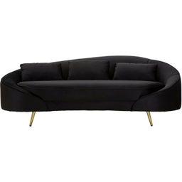 Mauro Ferretti 3-Sitzer-Sofa Oslo mit Kissen, Schwarz - 1 Stk