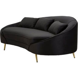 Mauro Ferretti 3-Sitzer-Sofa Oslo mit Kissen, Schwarz - 1 Stk