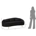 Mauro Ferretti 3-Sitzer-Sofa Oslo mit Kissen, Schwarz - 1 Stk