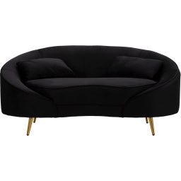 Mauro Ferretti 2-Sitzer-Sofa Oslo mit Kissen, Schwarz - 1 Stk