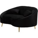 Mauro Ferretti Oslo 2-seater Sofa with Cushions, Black - 1 item