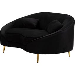 Mauro Ferretti Canapé 2 Places Oslo avec Coussins, Noir - 1 pcs