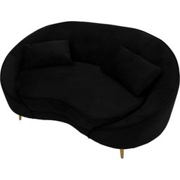 Mauro Ferretti 2-Sitzer-Sofa Oslo mit Kissen, Schwarz - 1 Stk