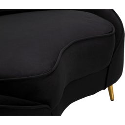Mauro Ferretti 2-Sitzer-Sofa Oslo mit Kissen, Schwarz - 1 Stk