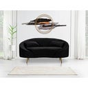 Mauro Ferretti 2-Sitzer-Sofa Oslo mit Kissen, Schwarz - 1 Stk