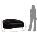 Mauro Ferretti 2-Sitzer-Sofa Oslo mit Kissen, Schwarz - 1 Stk