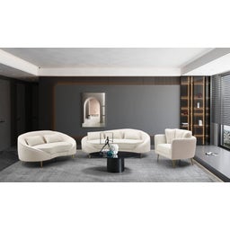 Mauro Ferretti 3-Sitzer-Sofa Oslo mit Kissen, Creme - 1 Stk
