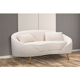Mauro Ferretti 2-Sitzer-Sofa Oslo mit Kissen, Creme - 1 Stk