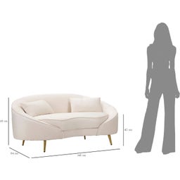 Mauro Ferretti 2-Sitzer-Sofa Oslo mit Kissen, Creme - 1 Stk