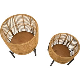 Mauro Ferretti Cache-Pots en Rotin sur Supports - 1 kit