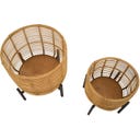Mauro Ferretti Cache-Pots en Rotin sur Supports - 1 kit