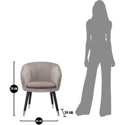 Mauro Ferretti Poltrona Paris, Grigio / Oro - 1 pz.