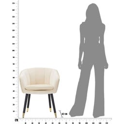 Mauro Ferretti Sessel Paris Creme/Gold - 1 Stk