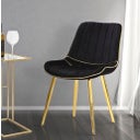 Mauro Ferretti Stuhl Paris Schwarz/Gold, 2 Stück