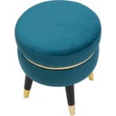 Mauro Ferretti Hocker Paris Türkis/Gold - 1 Stk