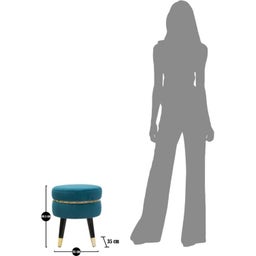 Mauro Ferretti Hocker Paris Türkis/Gold - 1 Stk